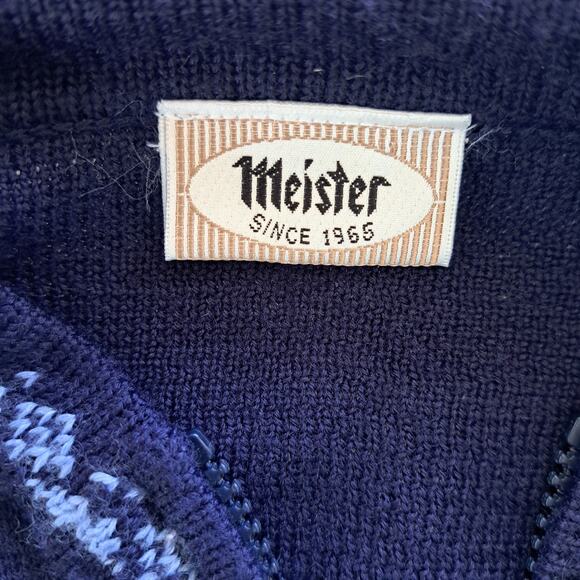 Meister 1/4 Zip Wool Blend Sweater Size Medium Nordic Snowflake - Picture 5 of 9